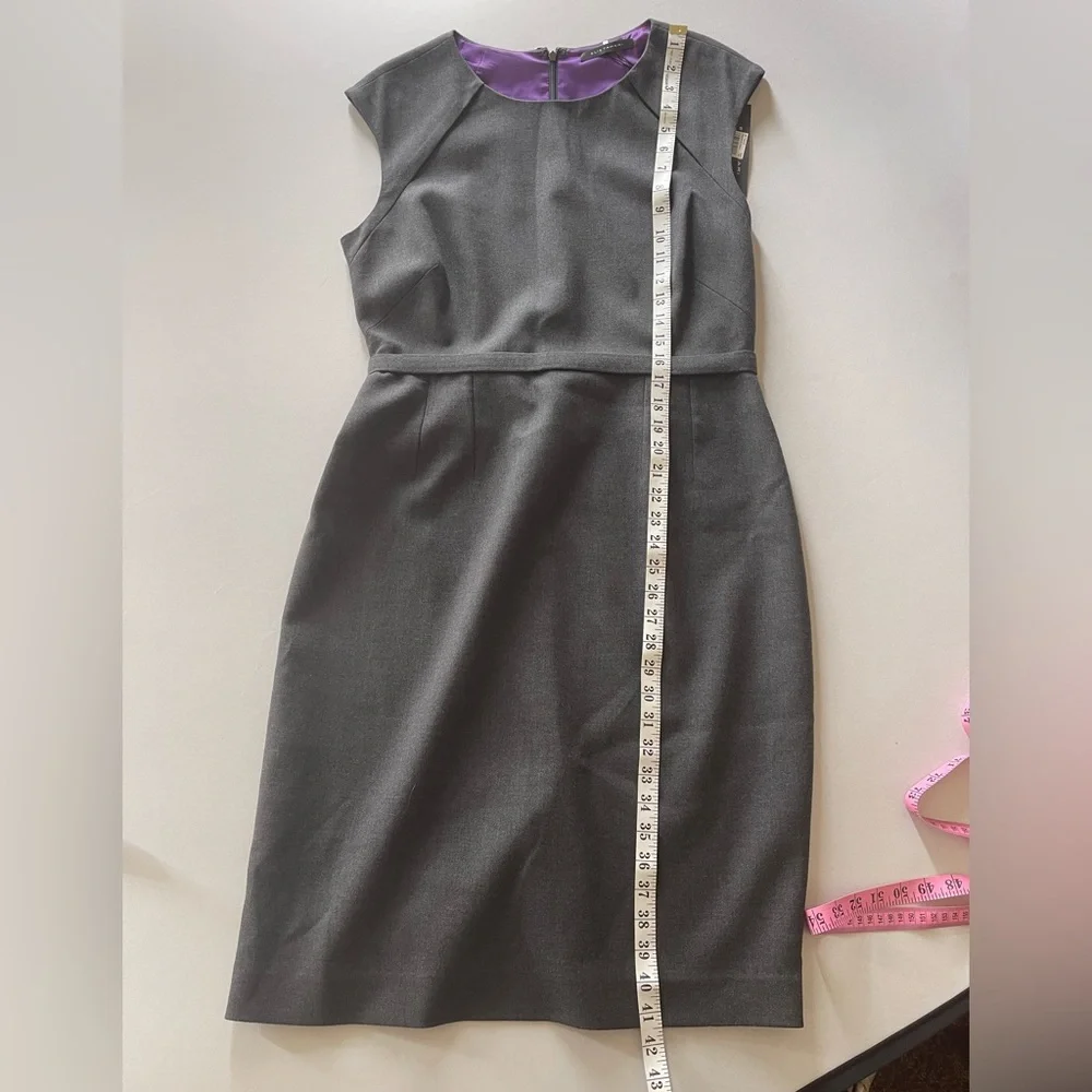 Elie Tahari Jamie Wool Sheath Dress Gray Size 14 Career Work Office NEW